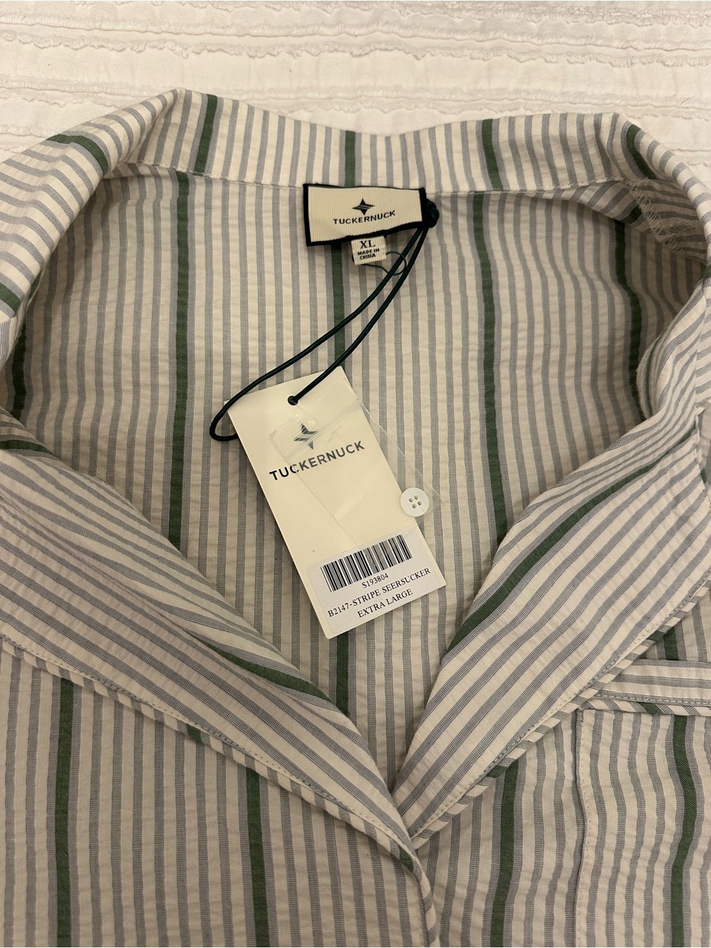 NWT- Tuckernuck Green & White Striped Set - Picture 6 of 7